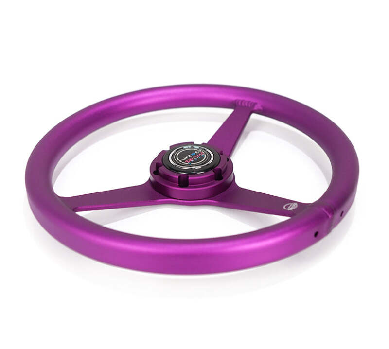 NRG Aluminum Steering Wheel 330mm - Heritage Solid Spoke - Ergonomic Grip - Anadized Purple-thumbmail-2