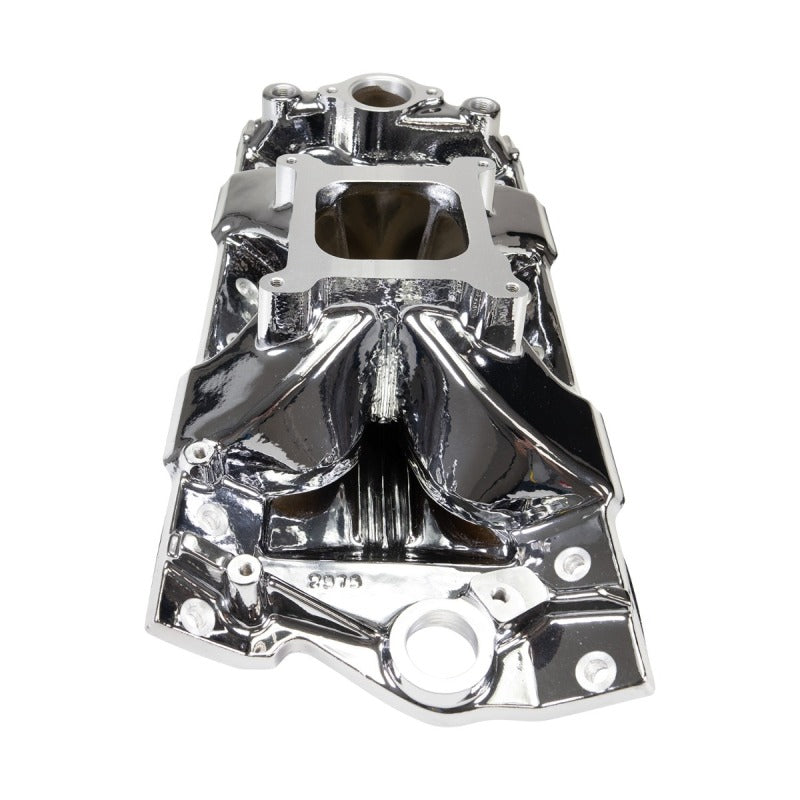 Edelbrock Chevy SB Victor Jr. 23 Degree Intake Manifold - Chrome Plasma Finish-thumbmail-5