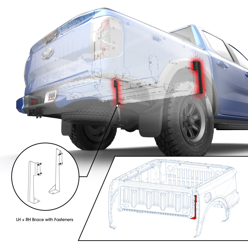 EGR 24-25 Ford Ranger w/ 5ft Bed J-Brace Support for RollTrac-thumbmail-5