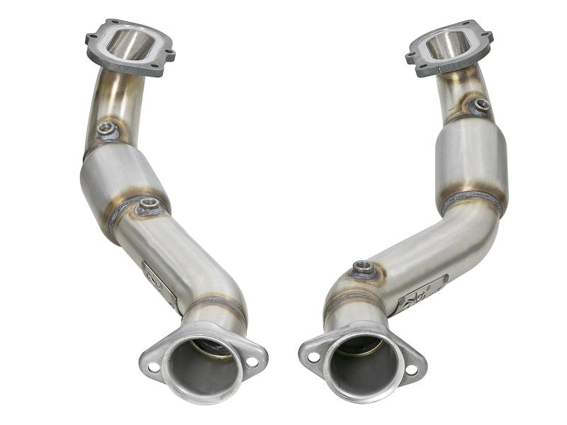 aFe POWER 14-18 Chevrolet Corvette C7 & Z06 Twisted Steel 3in 304 Stainless Steel Mid Pipe w/ Cat-thumbmail-6