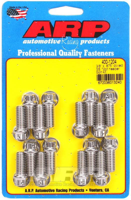 ARP 3/8 x .875 Drilled SS 12pt Header Bolt Kit-thumbmail-1