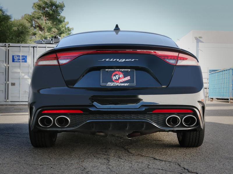 aFe Gemini XV 3in to Dual 2-1/2in 304 SS Cat-Back Exhaust w/ Cut-Out 18-21 Kia Stinger L4-2.0L (t)-thumbmail-4