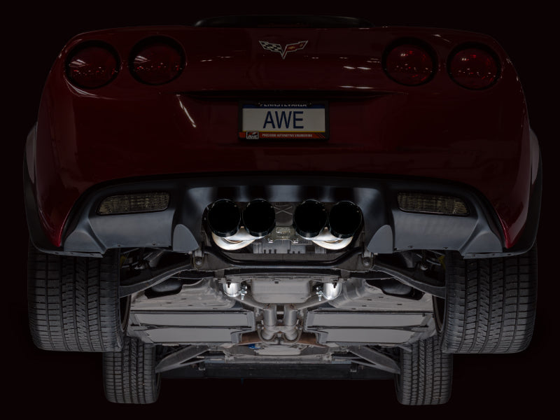 AWE Tuning 05-07 C6 Chevrolet Corvette 6.0L Touring Edition Axleback Exhaust w/ Diamond Black Tips-thumbmail-5