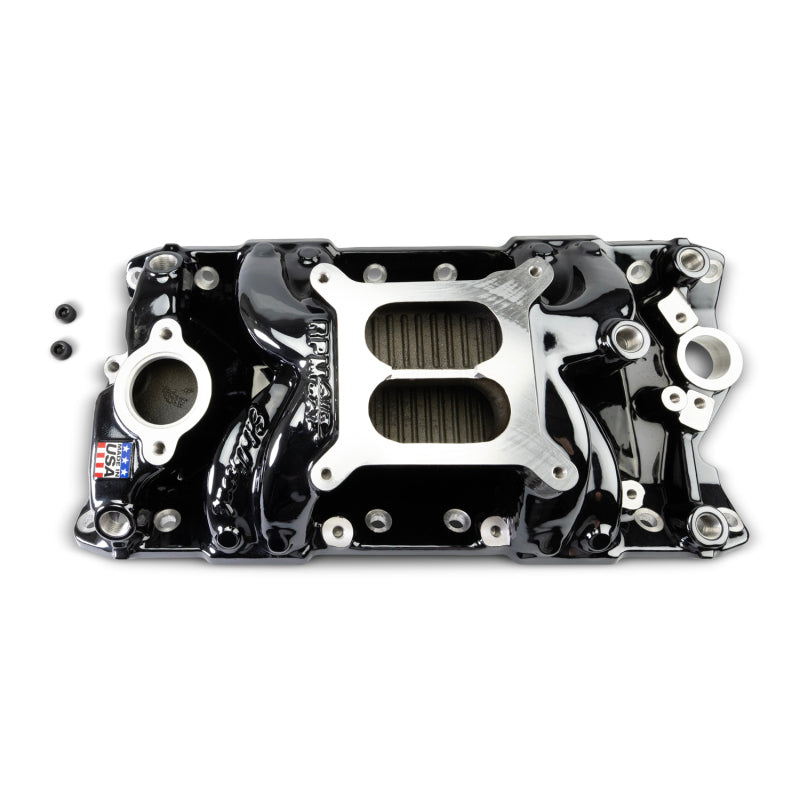 Edelbrock Chevy Small Block Performer RPM AIR-Gap Intake Manifold Black Plasma Finish-thumbmail-6