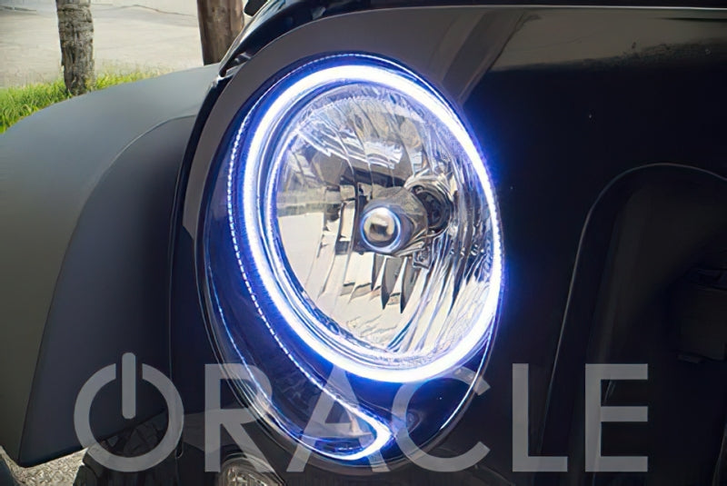 Oracle 7" Round Surface Mount LED Headlight Halo Kit - Green-thumbmail-3