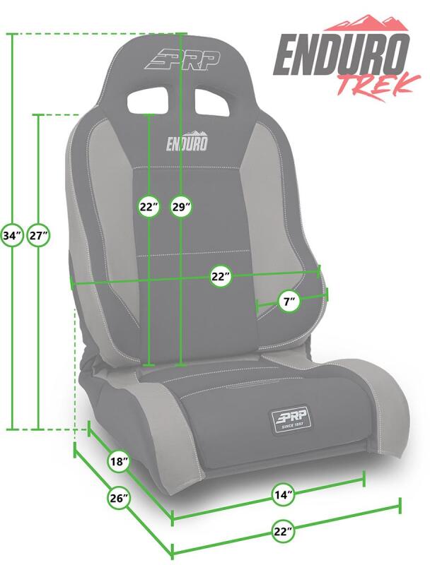 PRP EnduroTrek Reclining Suspension Seat - Black Suede - Driver-thumbmail-2