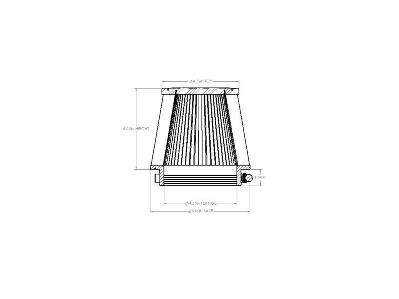 aFe POWER Universal Clamp-On Air Filter w/ D2 Dura-Dry Media - 4.5in F x 6in B x 4.75in T x 5in H-thumbmail-6
