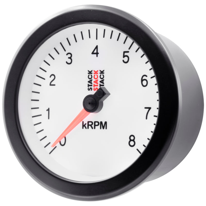 Autometer Stack Sport 88mm 0-8K RPM Tachometer - White-thumbmail-4