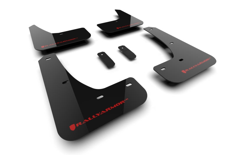 Rally Armor 2024 Tesla Model 3 Highland Black UR Mud Flap Red Logo-thumbmail-4