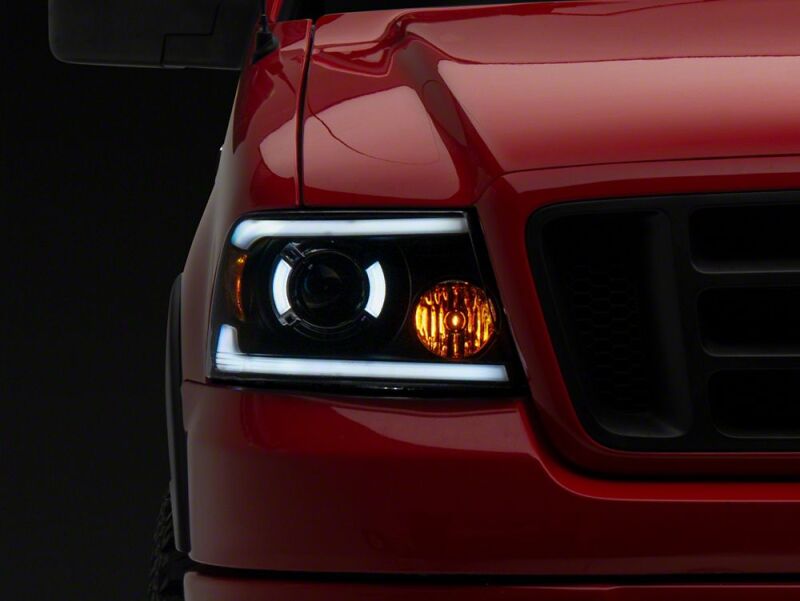 Raxiom 04-08 Ford F-150 Axial Series LED Proj Hlights/Seq LED Bar- Black- Clear Lens-thumbmail-6
