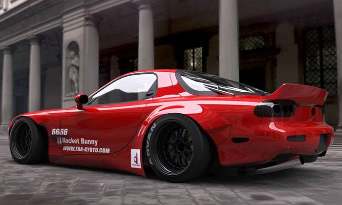 GReddy 93-96 Mazda RX-7 Rocket Bunny Full FD3S Rear Diffuser Kit Ver. 2 FRP Only-thumbmail-3