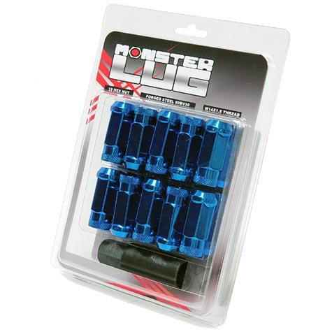 Wheel Mate Monster Locking Lug Nut Set of 4 - Blue 14x1.50-thumbmail-2