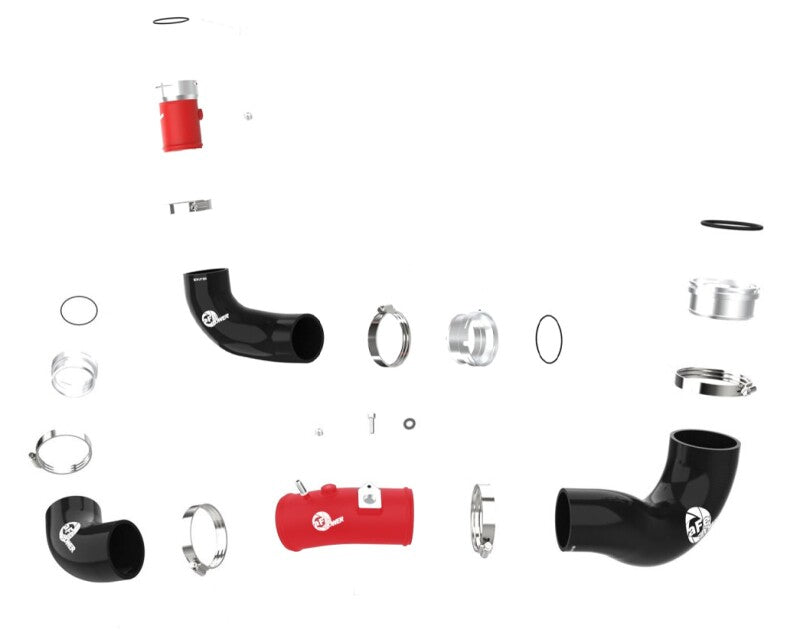 aFe BladeRunner 22-23 Kia Stinger L4-2.5L (t) Aluminum Hot and Cold Charge Pipe Kit - Red-thumbmail-10