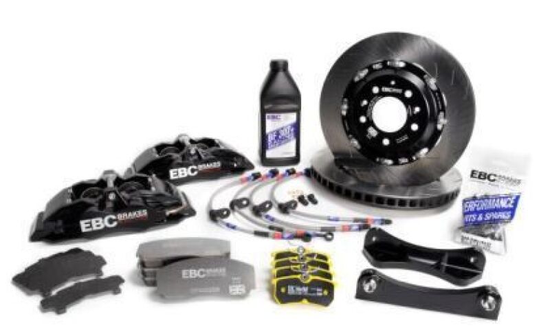 EBC Racing Ford Fiesta ST MK6 Black Apollo-4 Calipers 330mm Rotors Front Big Brake Kit