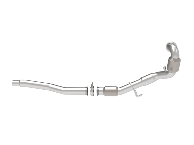 aFe Power Twisted Steel Down Pipe 3in 304 Stainless Steel w/ Cat 15-18 VW Golf R MKVII L4-2.0L (t)-thumbmail-5