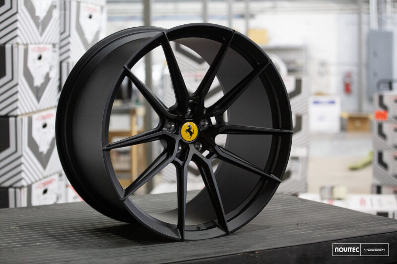 Vossen x Novitec NF9 21x9.5 ET:38 Satin Black Ferrari 296 Front Wheel-thumbmail-1