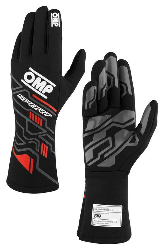 OMP SPORT GLOVES FIA 8856-2018 MY2025 BLACK / FLUO YELLOW SZ XL