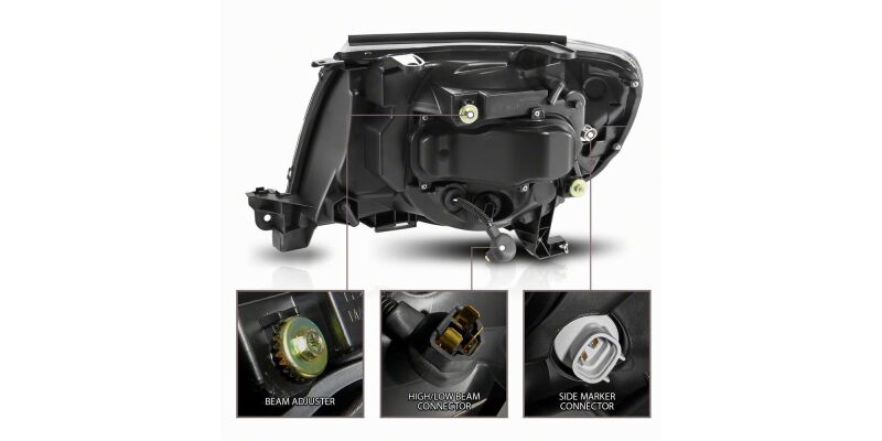 Raxiom 05-11 ToyotaTacoma Axial Series Switchback Projector Headlights- Black Housing- Clear Lens-thumbmail-6