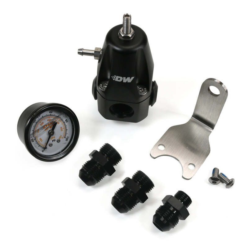 DeatschWerks DWR1000 AFPR + Pressure Gauge + 8AN Fittings - Anodized Black-thumbmail-1