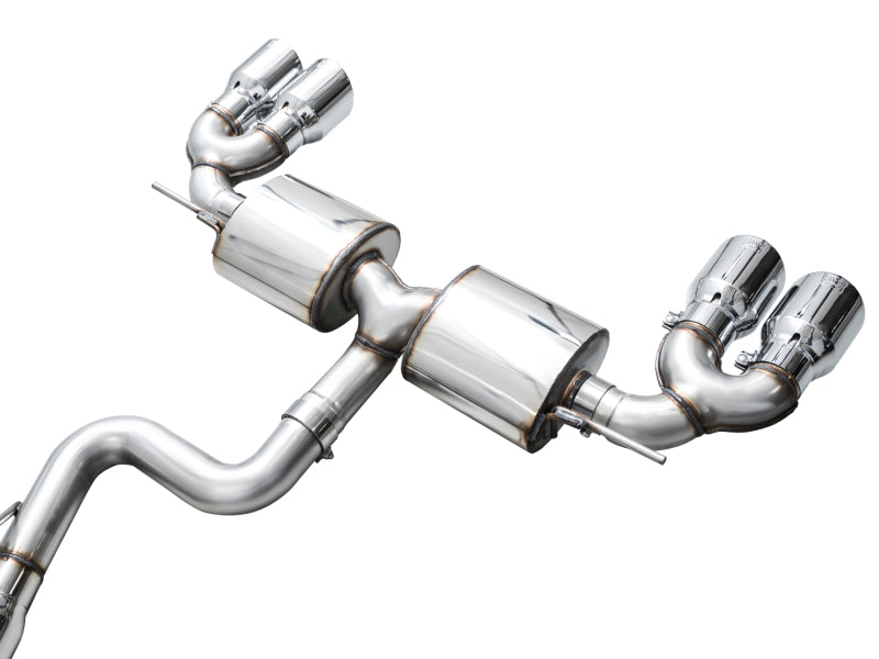 AWE MK8 Volkswagen Golf R Touring Edition Exhaust - Chrome Silver Tips-thumbmail-14