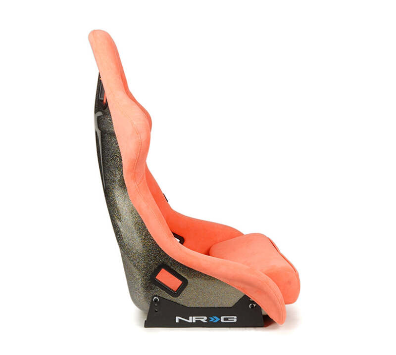NRG FRP Bucket Seat ULTRA Edition W/ Grey Pearlized Back / Peach Microfiber Material - Large-thumbmail-5