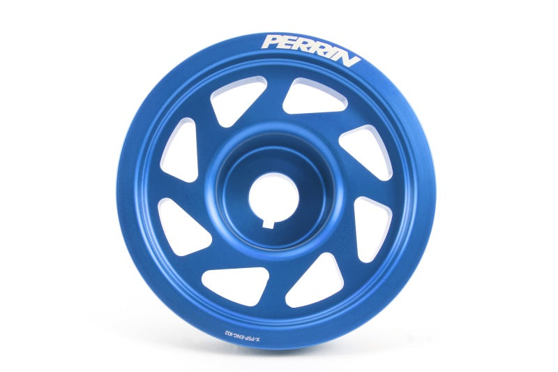 Perrin 93-11 Subaru Impreza / 04-21 STI / 02-14 WRX EJ Engines (w/o AC ONLY) Crank Pulley - Blue-thumbmail-3