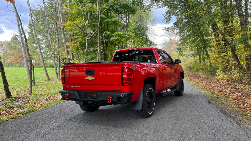 Fishbone Offroad 07-18 Chevrolet Silverado 1500/2500/3500 Double Cab Oval Side Steps -Black Textured-thumbmail-11