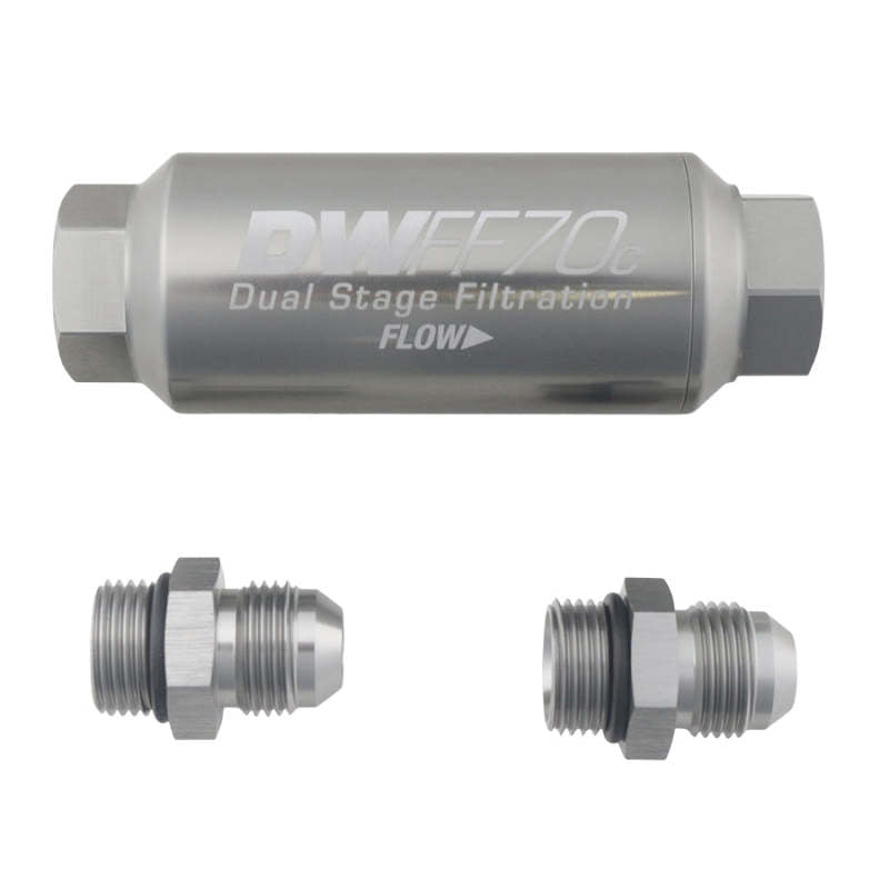 DeatschWerks 8AN 10 Micron 70mm Compact In-Line Fuel Filter Kit-thumbmail-1