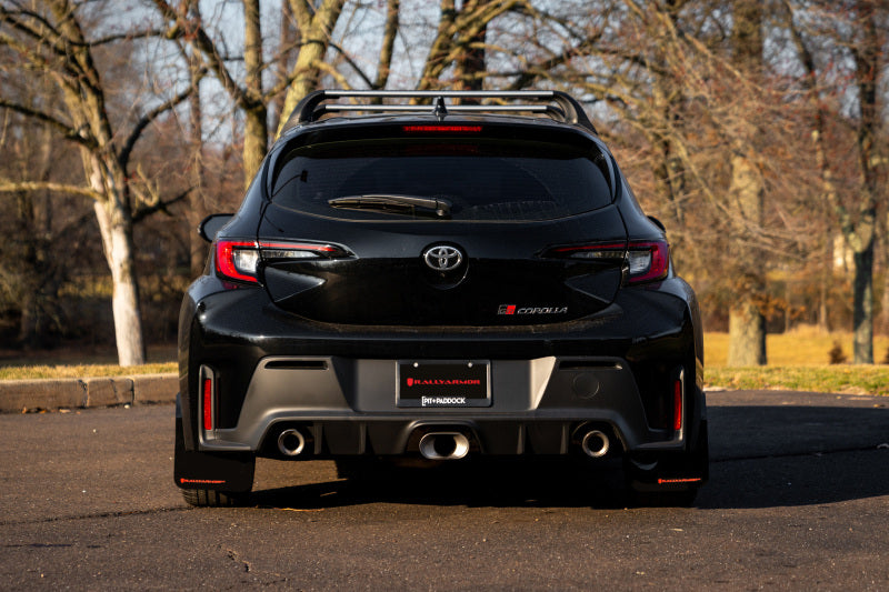 Rally Armor 23-24 Toyota GR Corolla Black Mud Flap w/ Light Blue Logo-thumbmail-4
