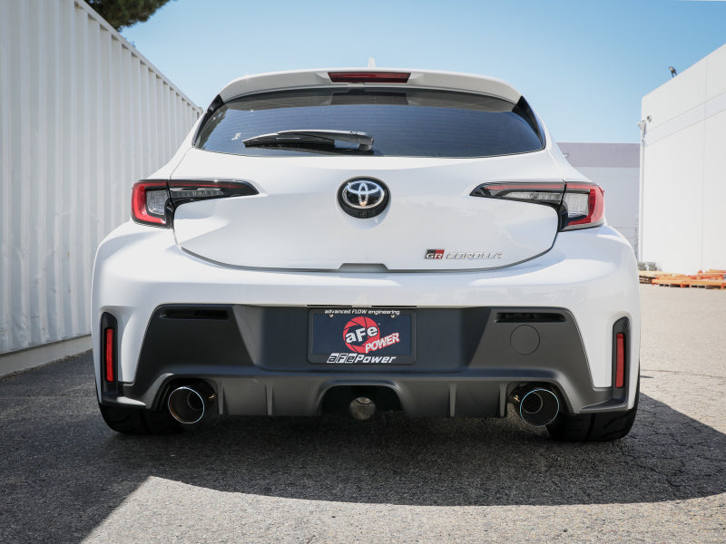 aFe 23-24 Toyota GR Corolla L3 1.6L (t) Gemini XV 3in to 2-1/2in Cat Back Exhaust w/ Blue Flame Tips-thumbmail-4
