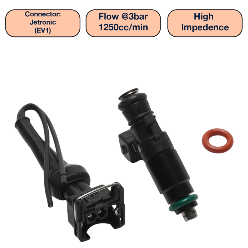DeatschWerks Universal 1250cc Single Fuel Injector / 48mm Length / 14mm O-Ring Seals-thumbmail-1