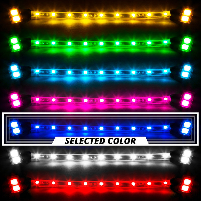 XK Glow Single Color XKGLOW LED Accent Light Motorcycle Kit Blue - 8xPod + 2x8InStrips-thumbmail-1