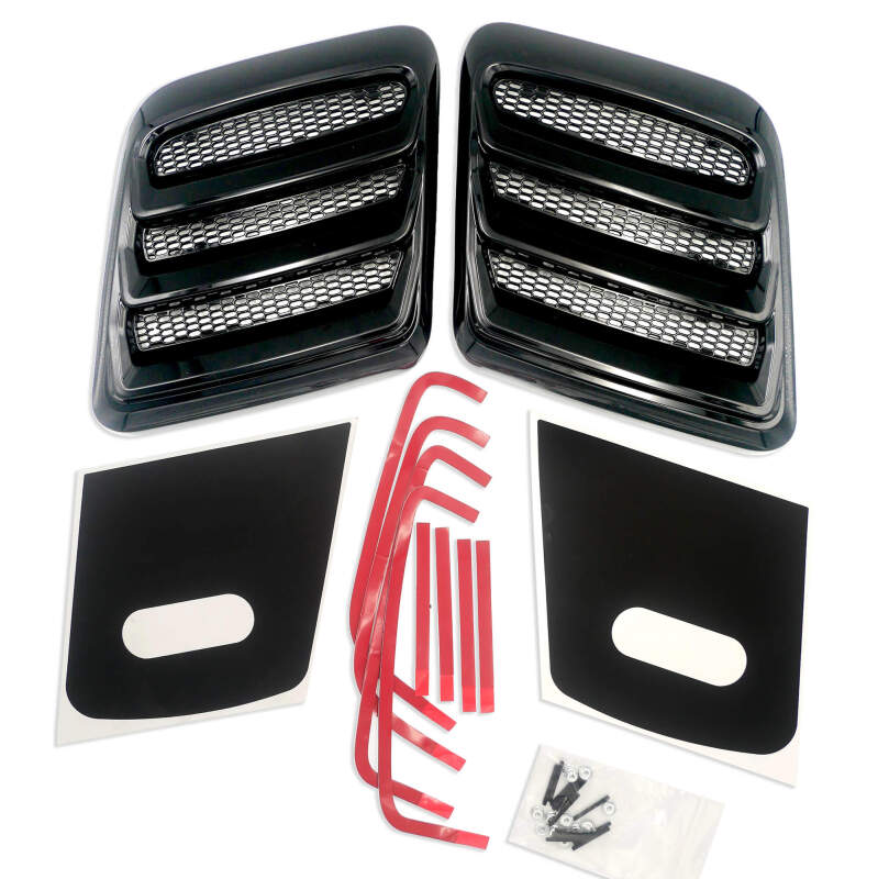 Roush 2018-2023 Mustang Hood Heat Extractors - Gloss Black-thumbmail-7