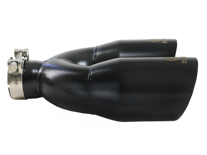 aFe Takeda 2.5in 304 Stainless Steel Clamp-on Exhaust Tip Passenger Side 2.5in Inlet 4inDual - Black-thumbmail-4