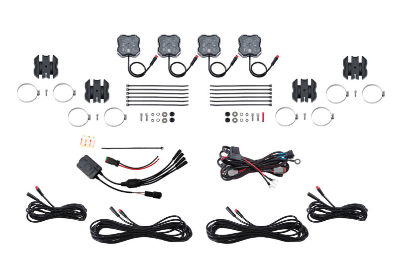 Diode Dynamics Stage Series SXS Rock Light Installer Kit, RGBW M8 w/Controller (4-pack)-thumbmail-1