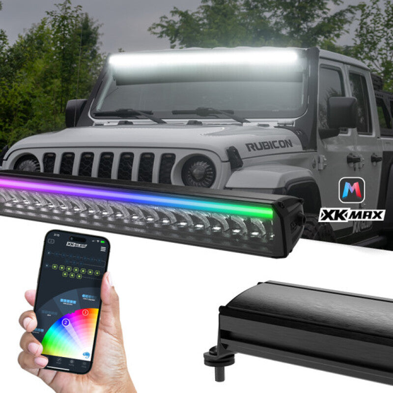 XK Glow 7in Offroad Light Bar w/ RGBW Chasing DRL & App Control-thumbmail-1