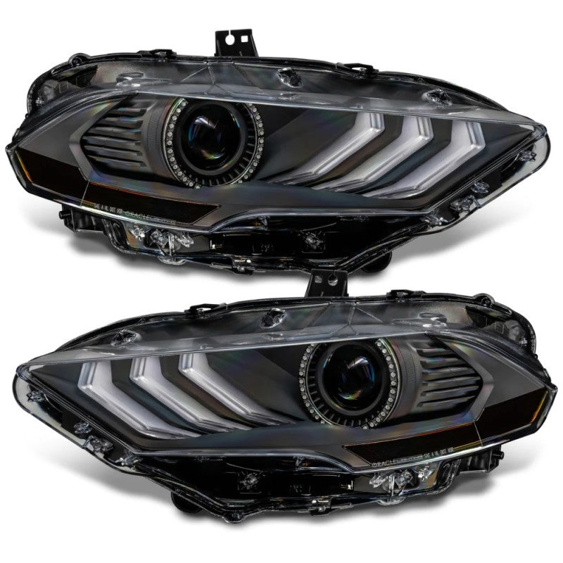 Oracle Lighting 18-23 Ford Mustang Dynamic ColorSHIFT LED Headlights - Black Series-thumbmail-1