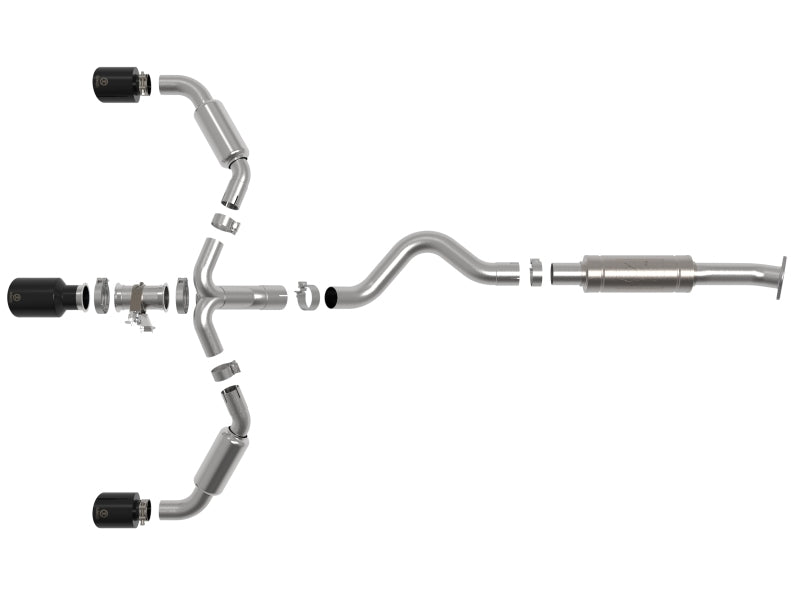 aFe 23-24 Toyota GR Corolla L3 1.6L (t) Gemini XV 3in to 2-1/2in Cat Back Exhaust w/ Black Tips-thumbmail-6