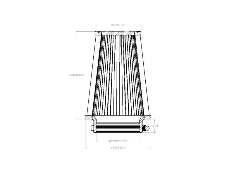 aFe POWER Universal Clamp-On Air Filter w/ D2 Dura-Dry Media - 4.5in F x 7in B x 4.75in T x 9in H-thumbmail-6