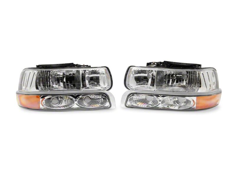 Raxiom 99-02 Chevrolet Silverado 1500 OE Style Headlights/Bumper Lights- Chrome - Clear Lens-thumbmail-1