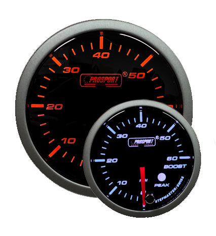 2-1/16" Premium Amber / White Electric Boost gauge 0-60 PSI-thumbmail-1