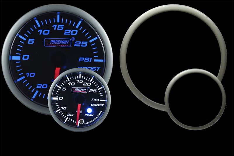 2-1/16" Premium Electric Boost gauge Blue/White-thumbmail-4