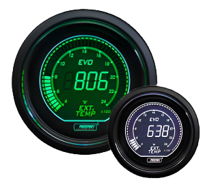 2-1/16" Evo Electrical Green and White Exhaust Gas Temperature Gauge--thumbmail-1