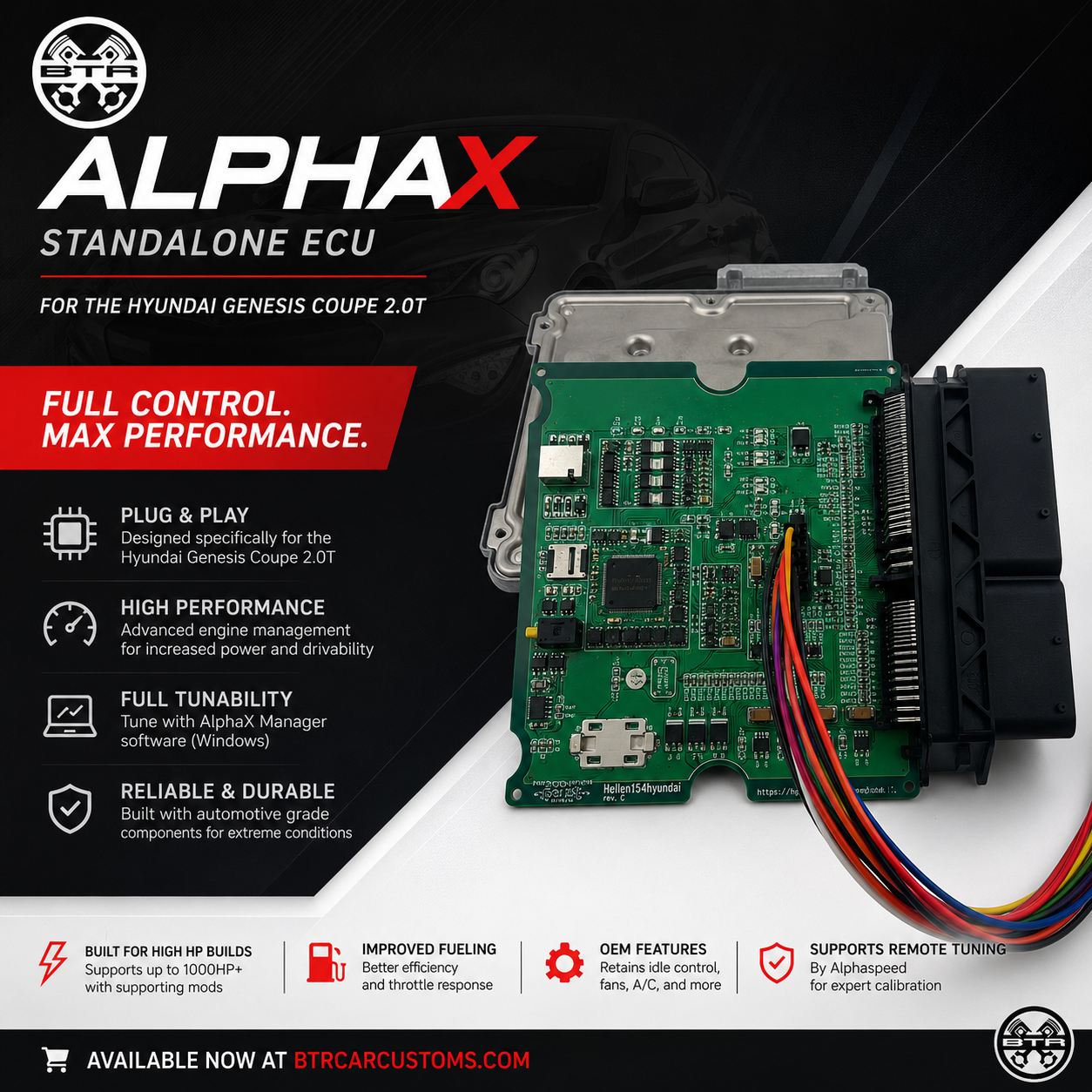 AlphaX Standalone ECU for the Hyundai Genesis Coupe 2.0T