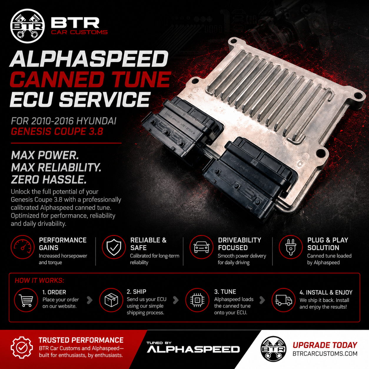 Alphaspeed Canned Tune ECU Service (2010-2016 Genesis Coupe 3.8)