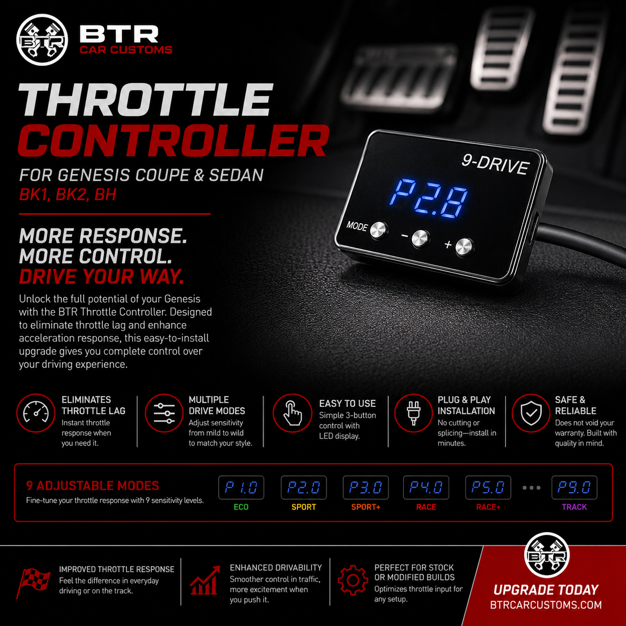 Throttle Controller for the 2010-16 Genesis Coupe / 2009-2014 Genesis Sedan