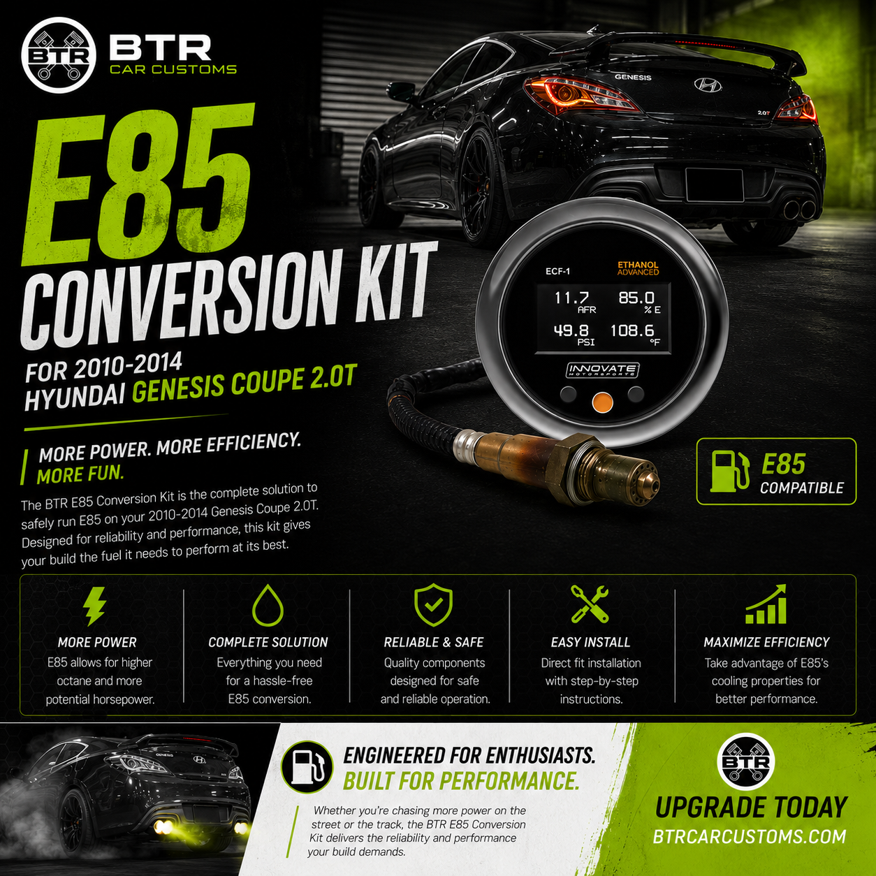 2010-2014 Hyundai Genesis coupe 2.0T E85 Conversion Kit (Lines)