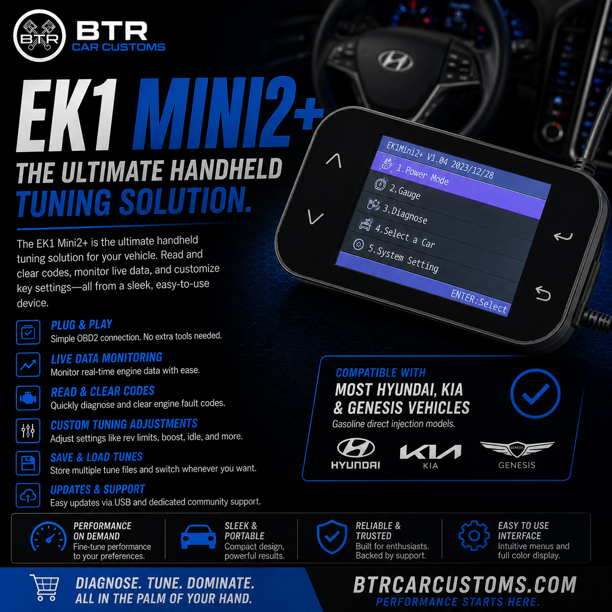 EK1 MINI2+ Handheld Tuning Device for Hyundai / Kia / Genesis