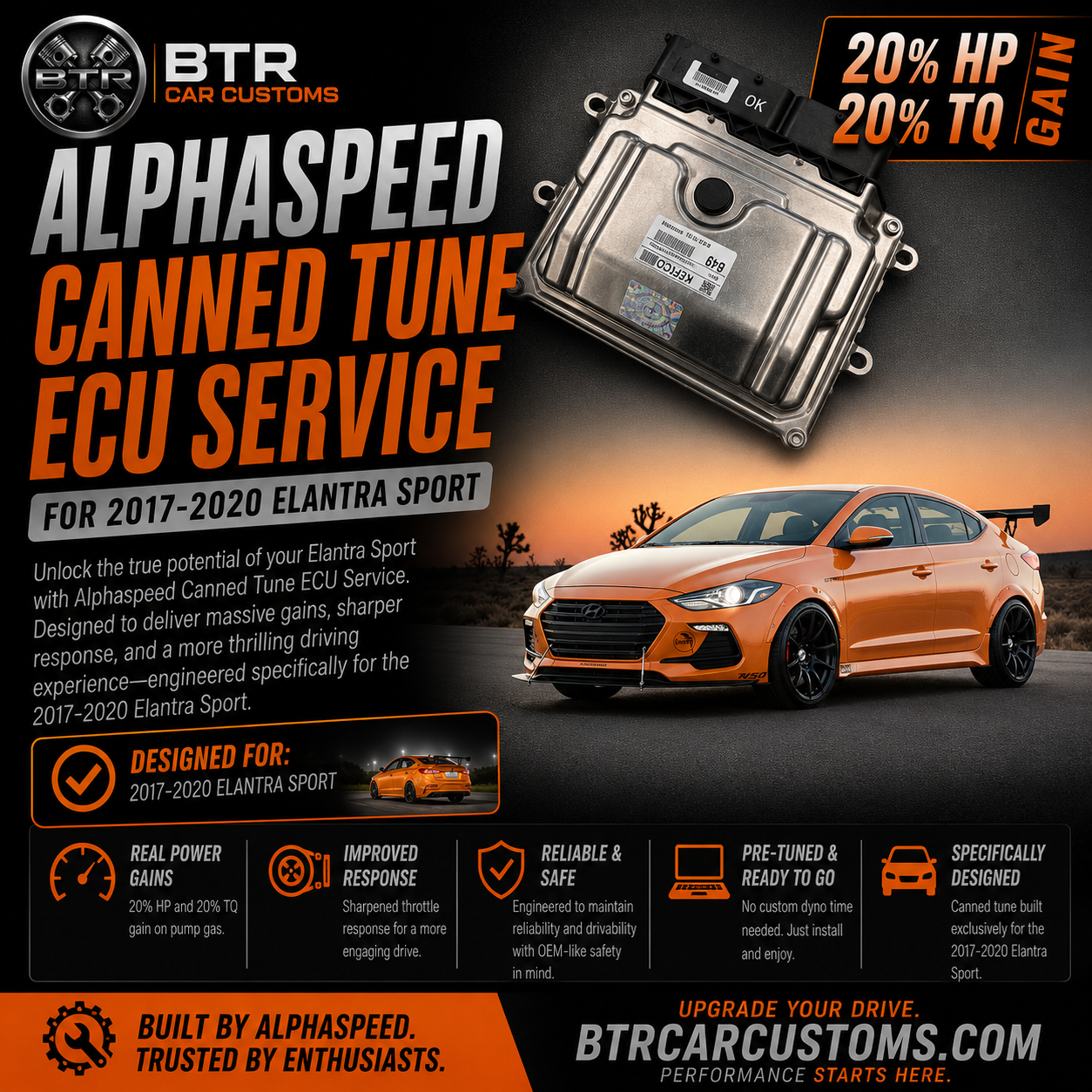 Alphaspeed Canned Tune ECU Service (2017-2020 Elantra Sport)