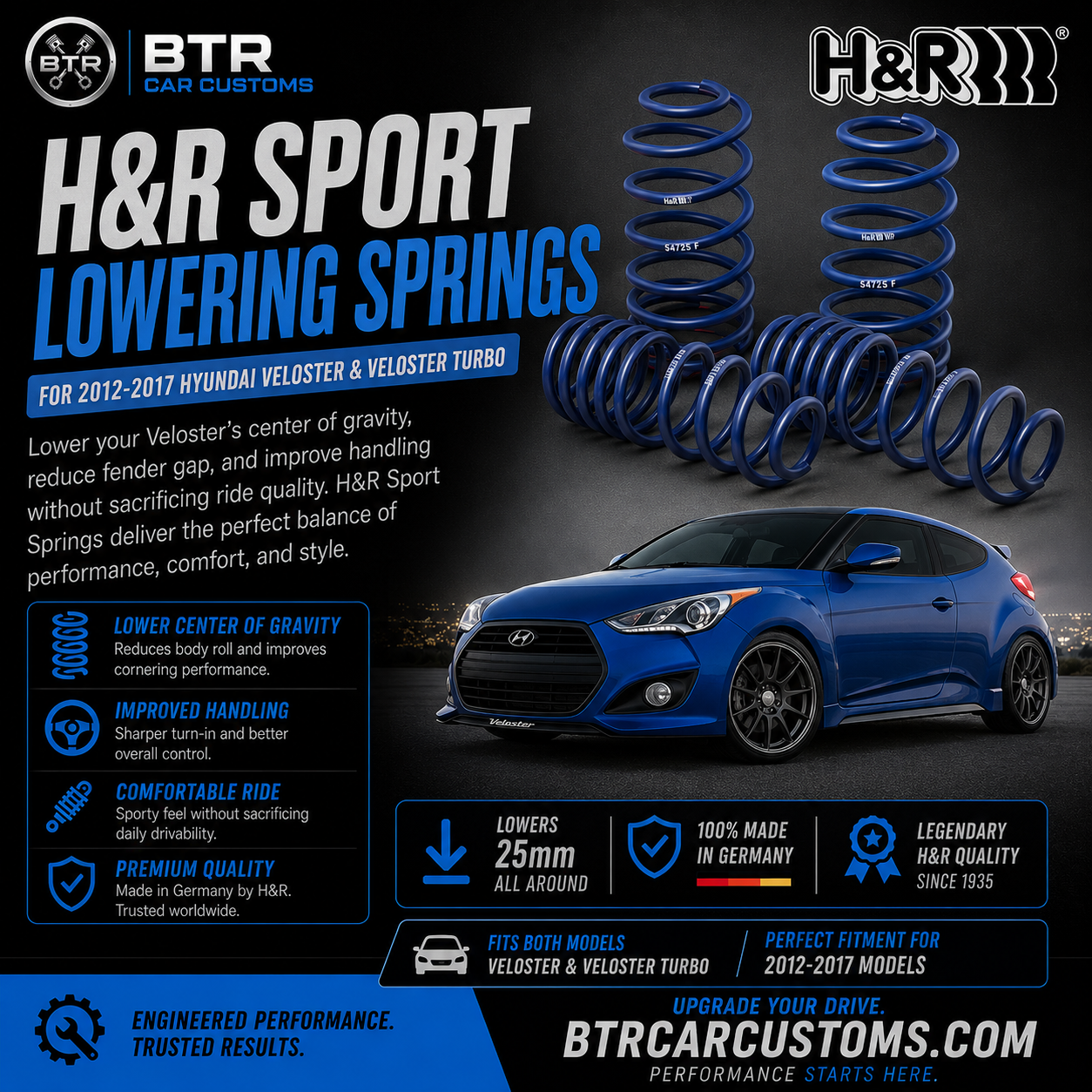 H&R 12-17 Hyundai Veloster Turbo FS Sport Spring
